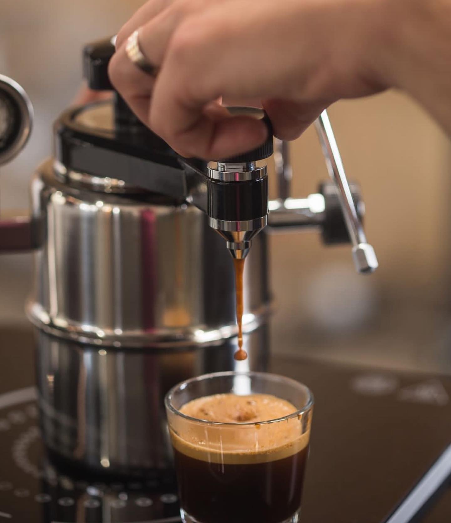 BELLMAN Stovetop Espresso & Cappuccino Maker with Pressure Gauge - Threshold Coffee