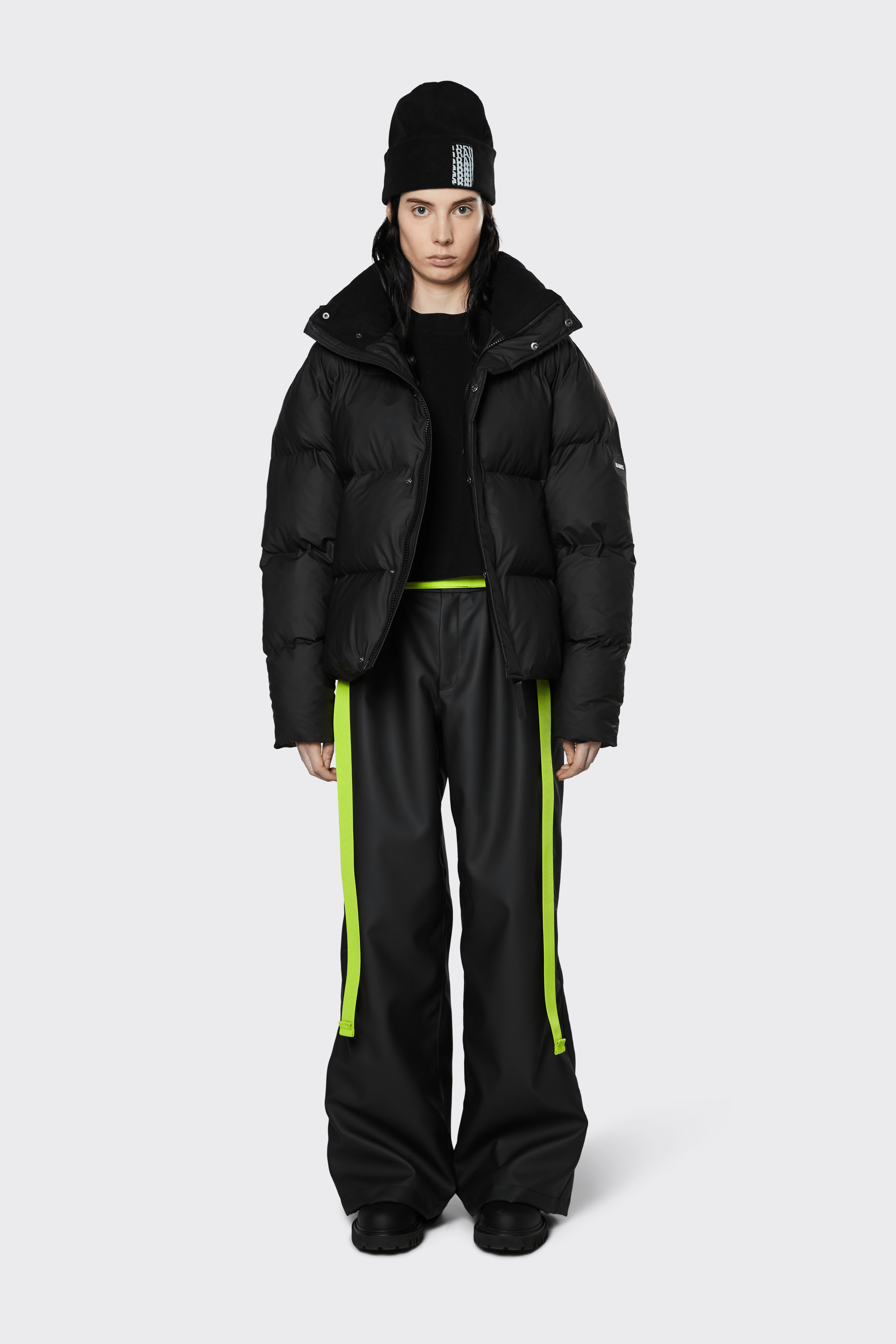 Black Boxy Puffer Jacket - Threshold Coffee