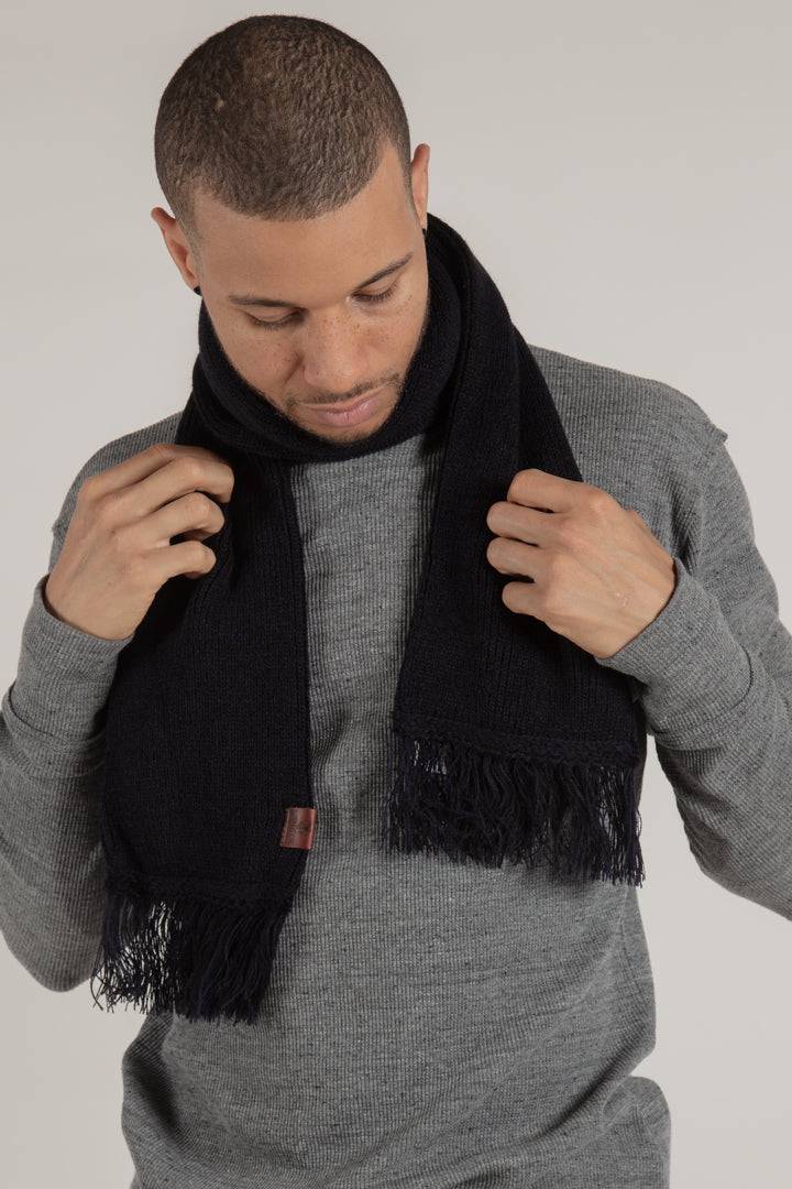 Navy Longford Ribbed Scarf - Threshold Coffee