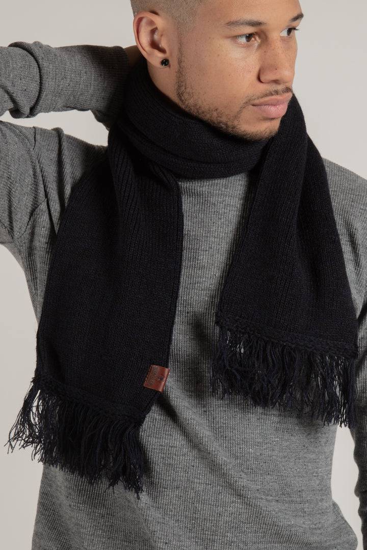 Navy Longford Ribbed Scarf - Threshold Coffee