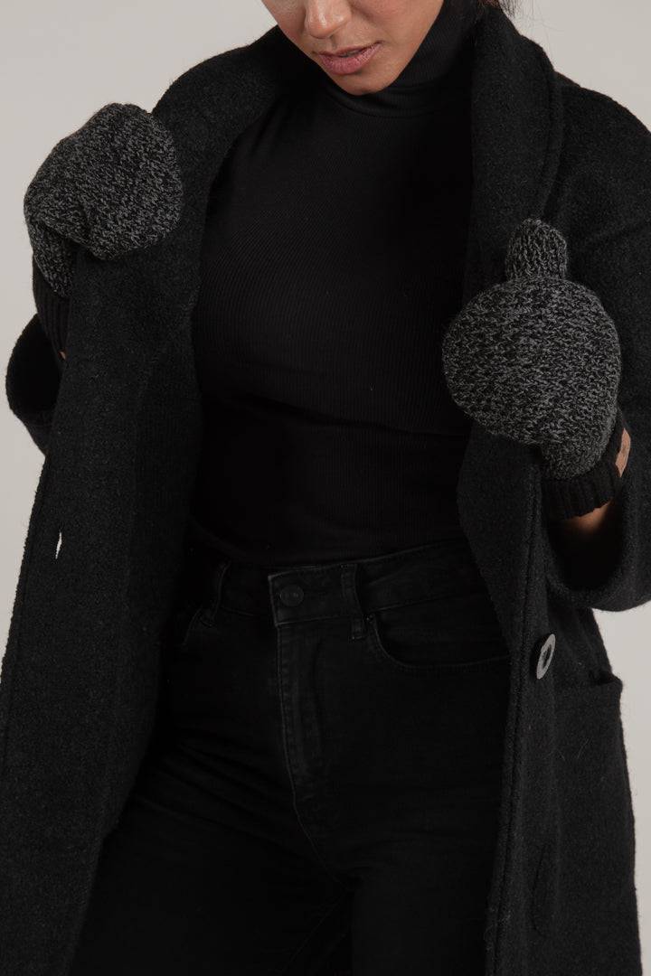 Charcoal Fleece Lined Mitts - Threshold Coffee