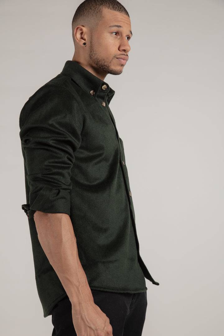Green Wool Button Down - Threshold Coffee