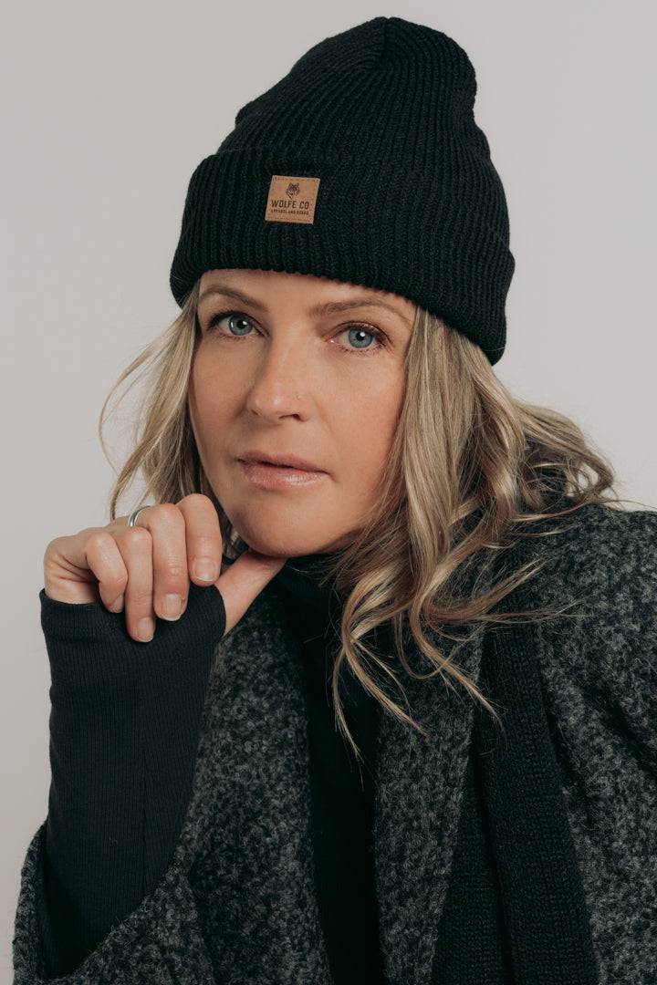 Black Longford Ribbed Toque - Threshold Coffee
