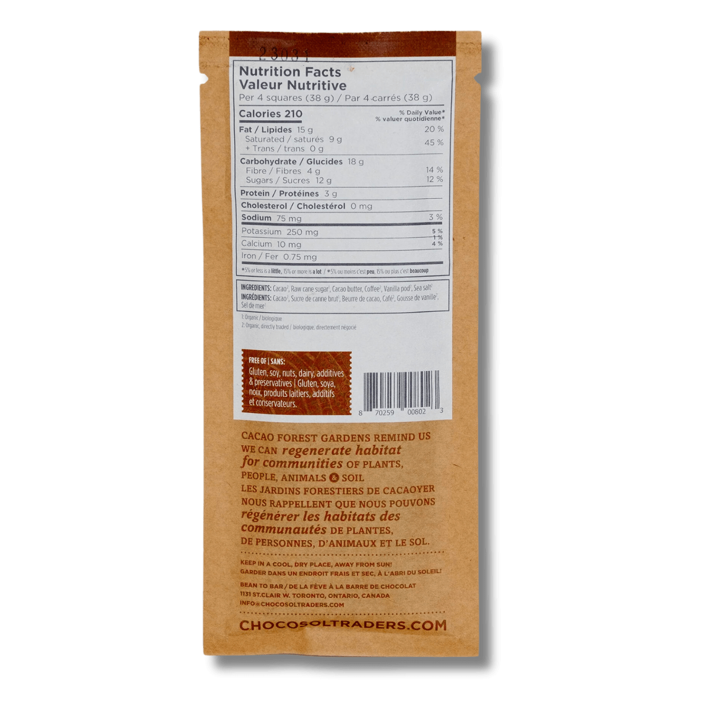 Coffee Crunch + 65% Dark Chocolate Bar - Threshold Coffee