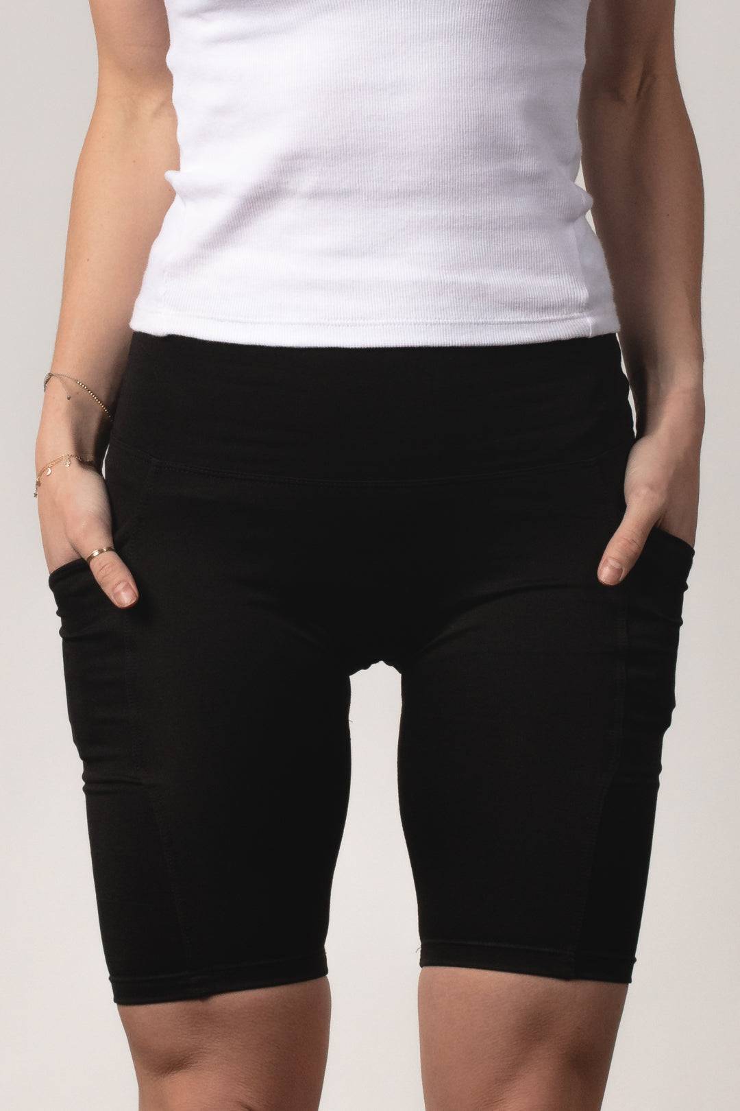 Thalia Black Bike Short - Threshold Coffee