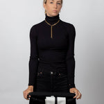 Ribbed Black Turtleneck - Threshold Coffee