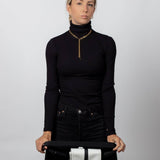 Ribbed Black Turtleneck - Threshold Coffee