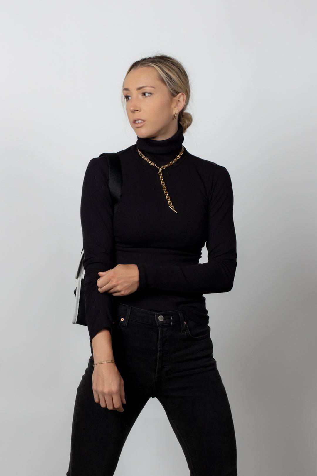 Ribbed Black Turtleneck - Threshold Coffee
