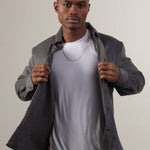 Grey Wool Button Down - Threshold Coffee