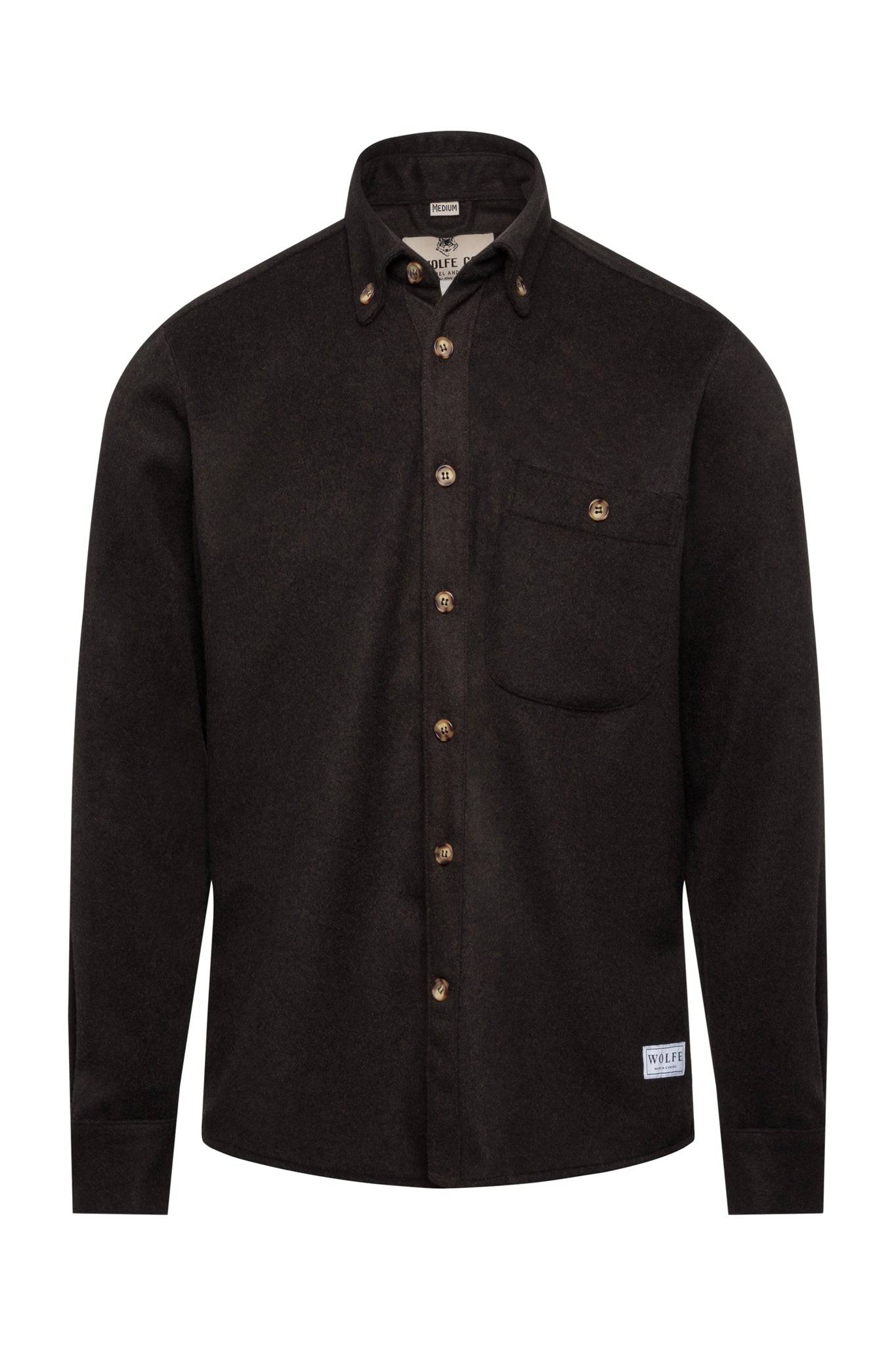 Carob Wool Button Down - Threshold Coffee
