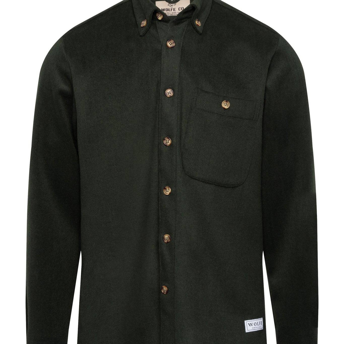 Green Wool Button Down - Threshold Coffee