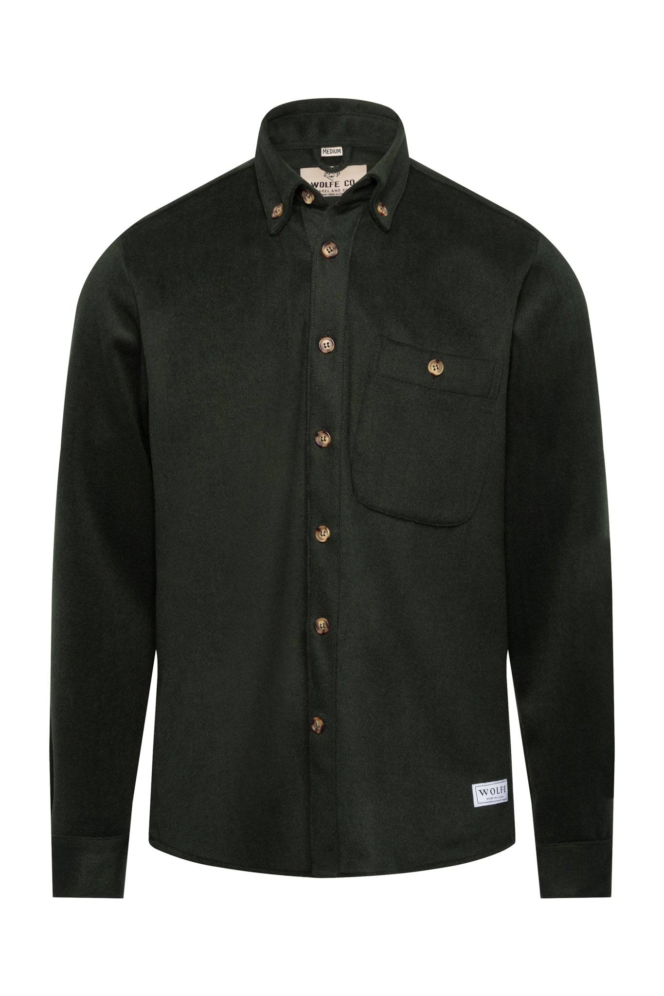 Green Wool Button Down - Threshold Coffee