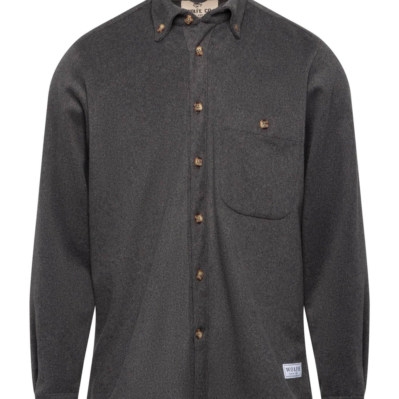Grey Wool Button Down - Threshold Coffee