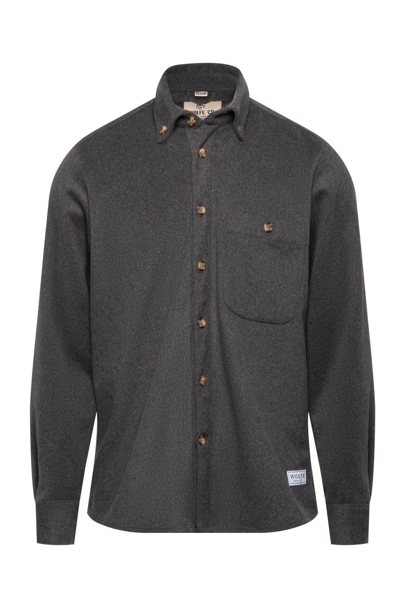 Grey Wool Button Down - Threshold Coffee
