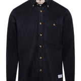 Navy Wool Button Down - Threshold Coffee