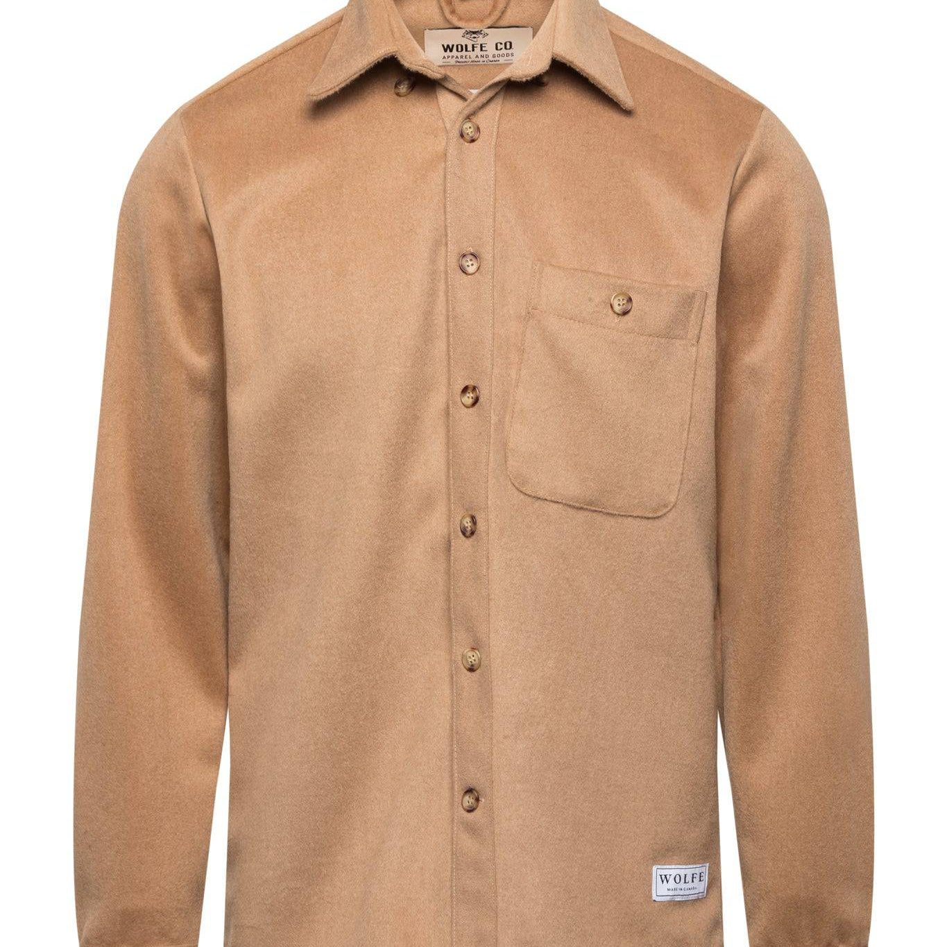 Sand Wool Button Down - Threshold Coffee