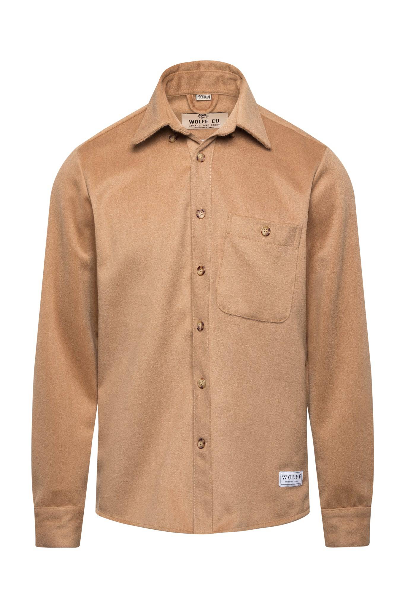 Sand Wool Button Down - Threshold Coffee