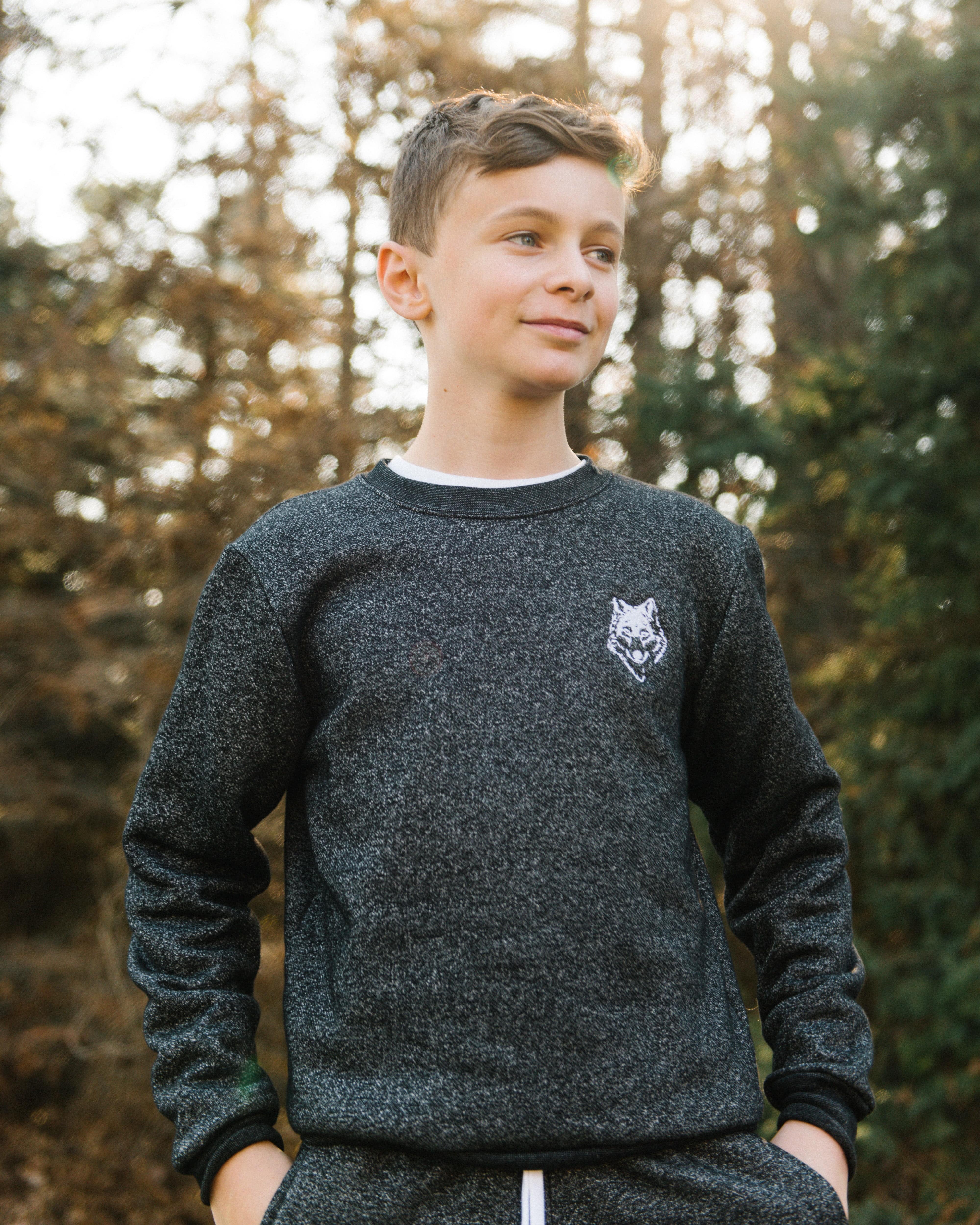 Wolfe Cubs Marled Black Crewneck - Threshold Coffee