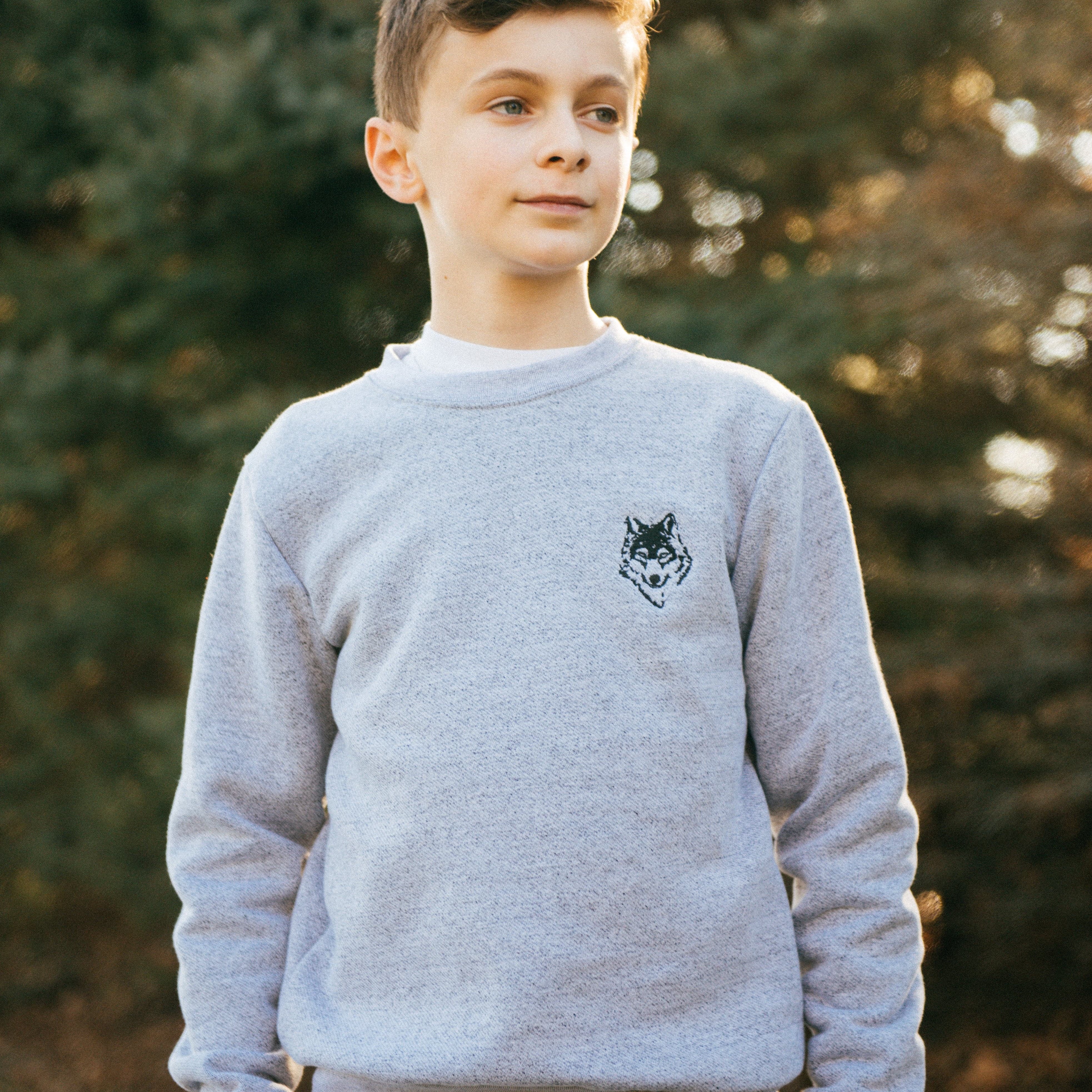Wolfe Cubs Marled White Crewneck - Threshold Coffee