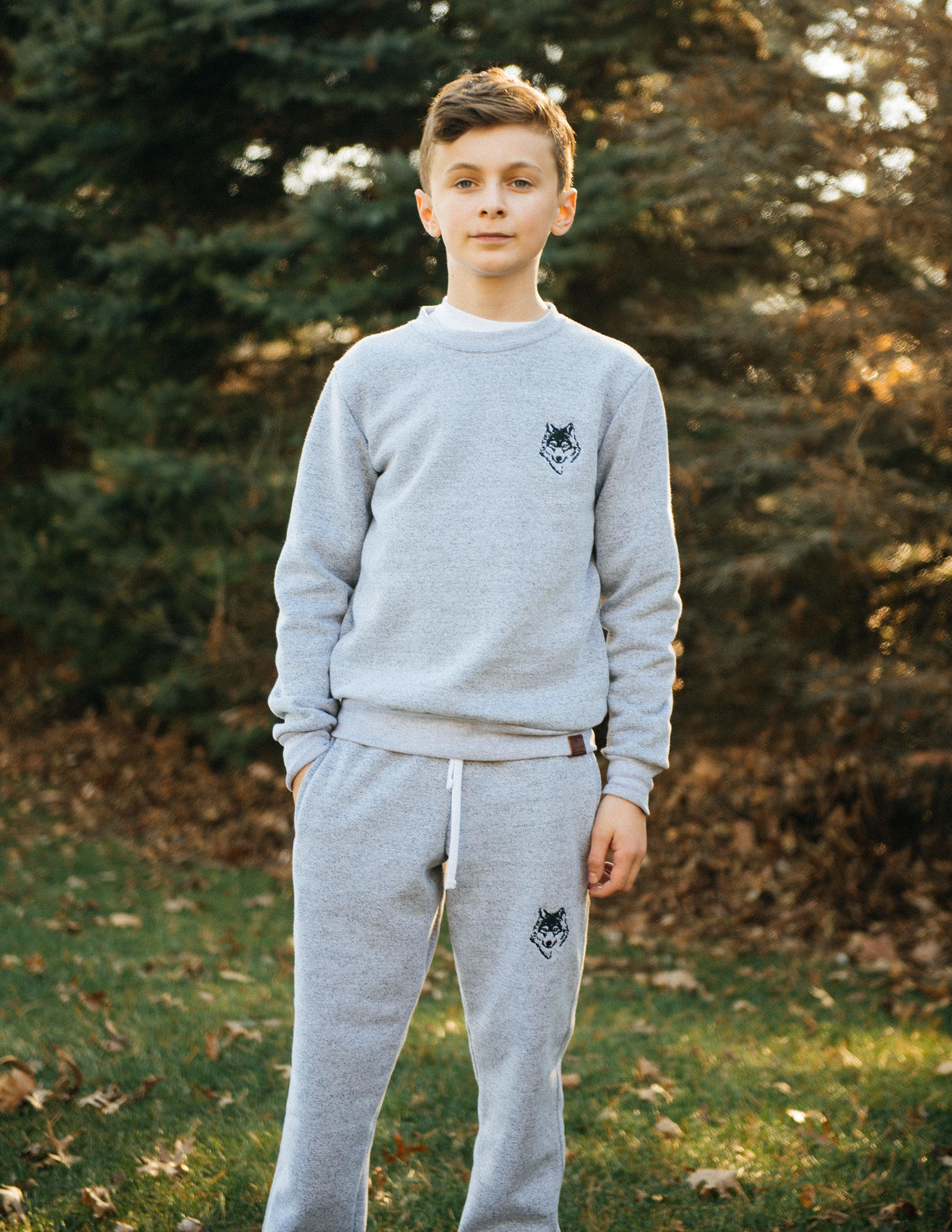 Wolfe Cubs Marled White Sweatpants - Threshold Coffee
