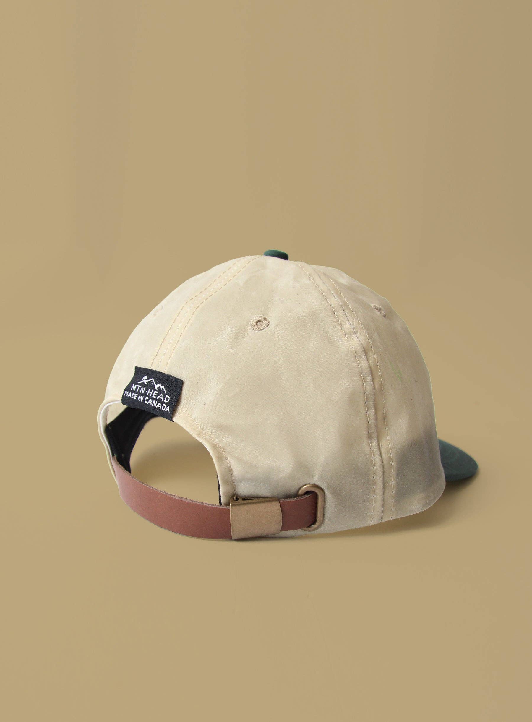 6 Panel - Blank - Tan/Forest Waxed Cotton Canvas - Threshold Collective