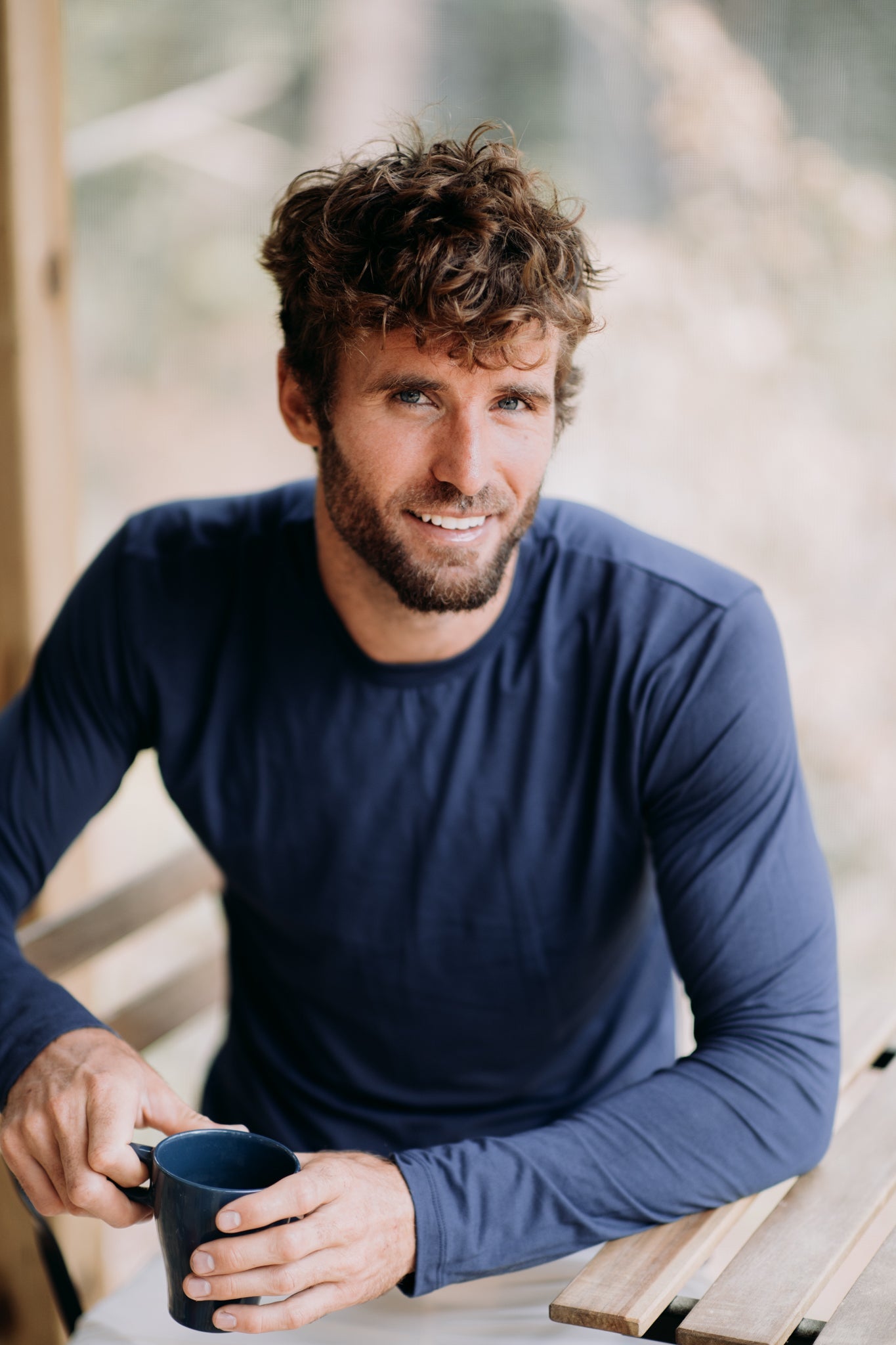 Navy Long Sleeve Huxley - Threshold Coffee