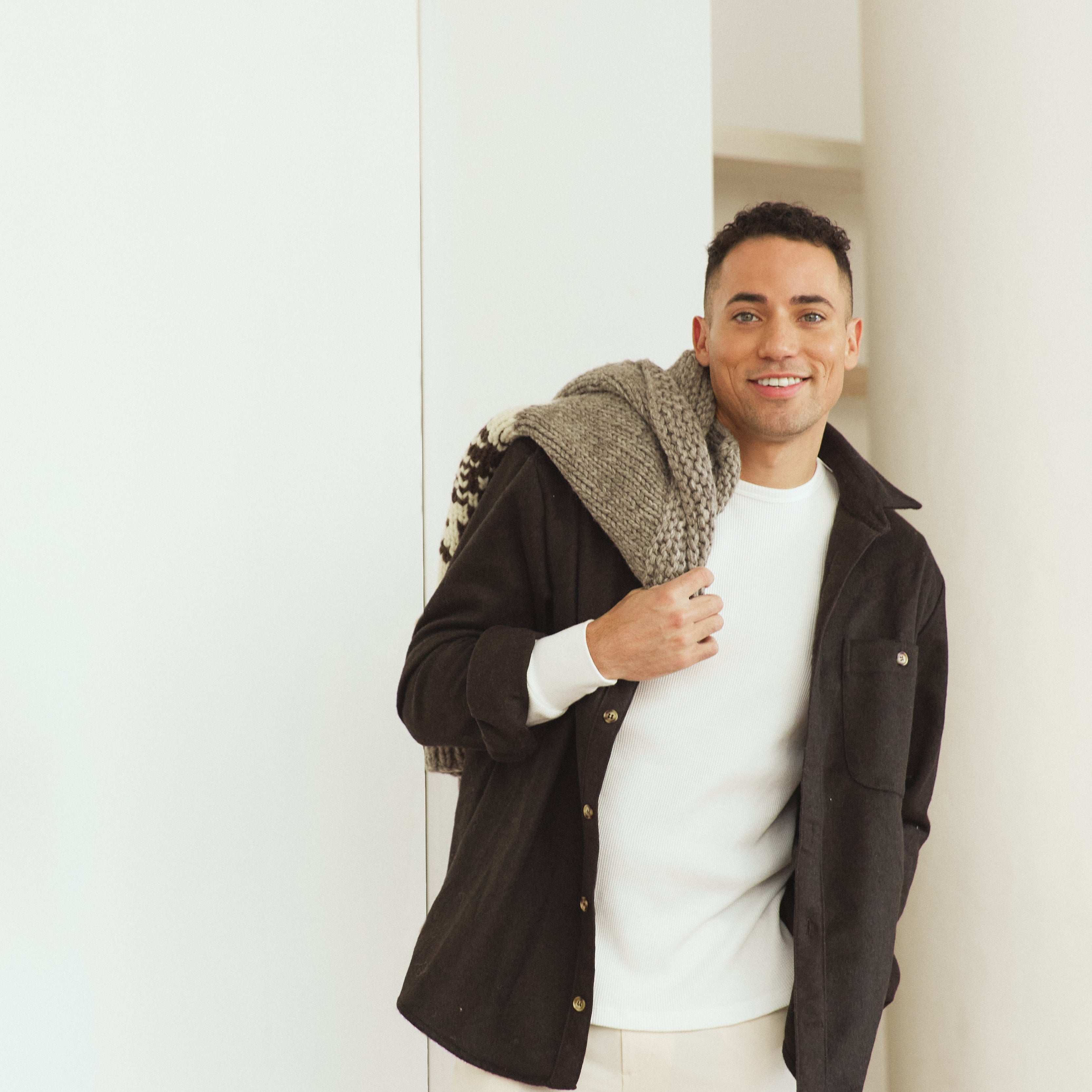 Carob Wool Button Down - Threshold Coffee