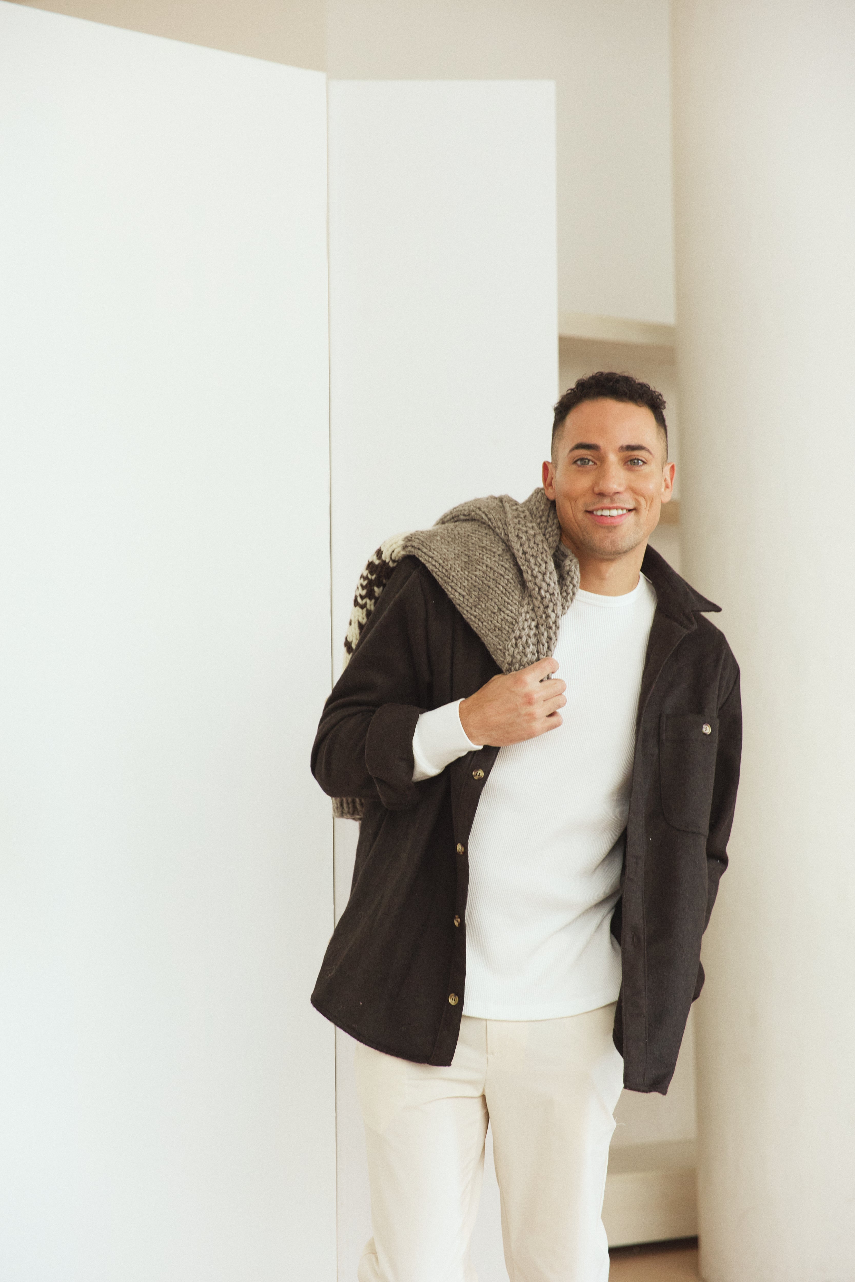 Carob Wool Button Down - Threshold Coffee