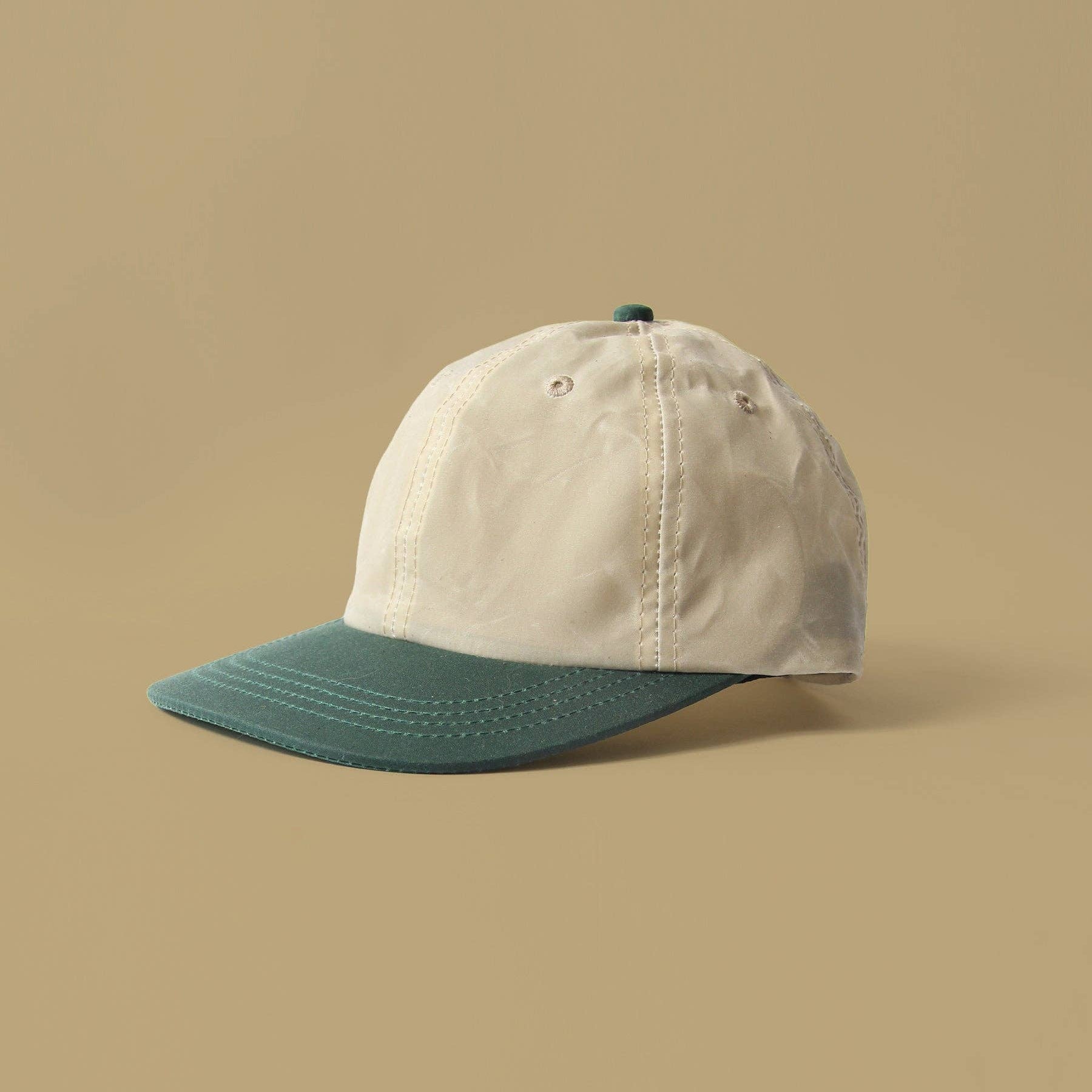 6 Panel - Blank - Tan/Forest Waxed Cotton Canvas - Threshold Collective
